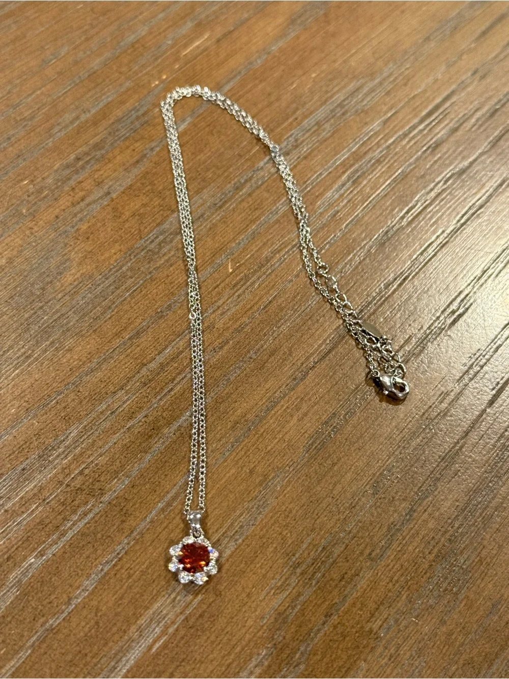 GRA Graded Watermelon Red Moissanite Halo Necklace | 1 Ct | Sterling Silver